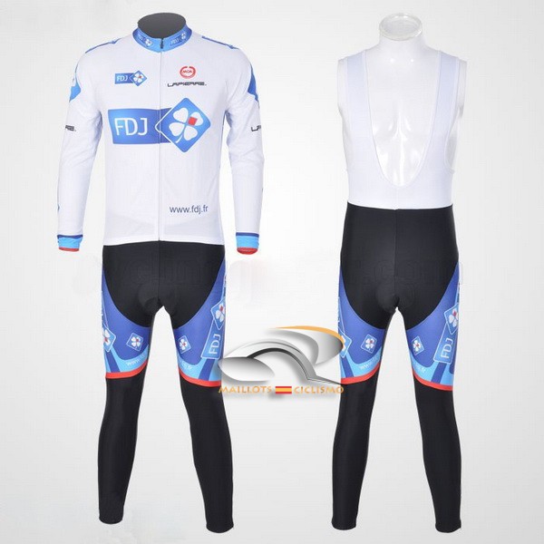 2011 Maillot fdj mangas largas tirantes