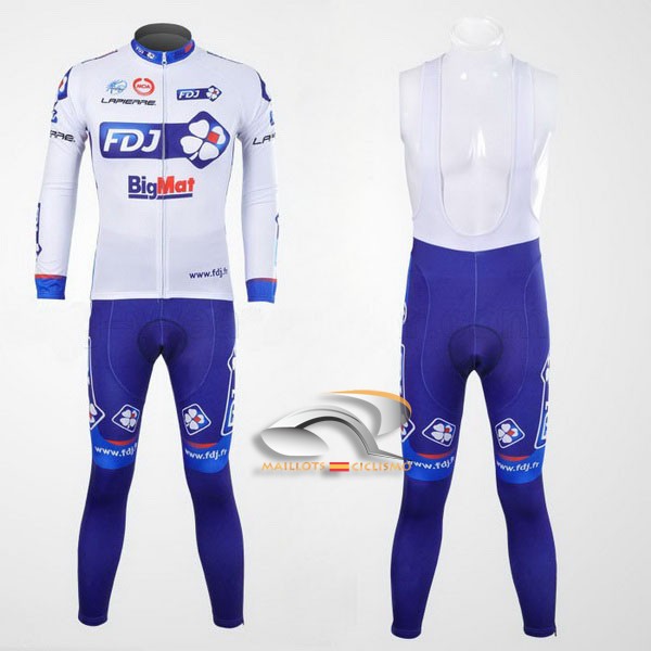 2012 Maillot Fdj mangas largas tirantes