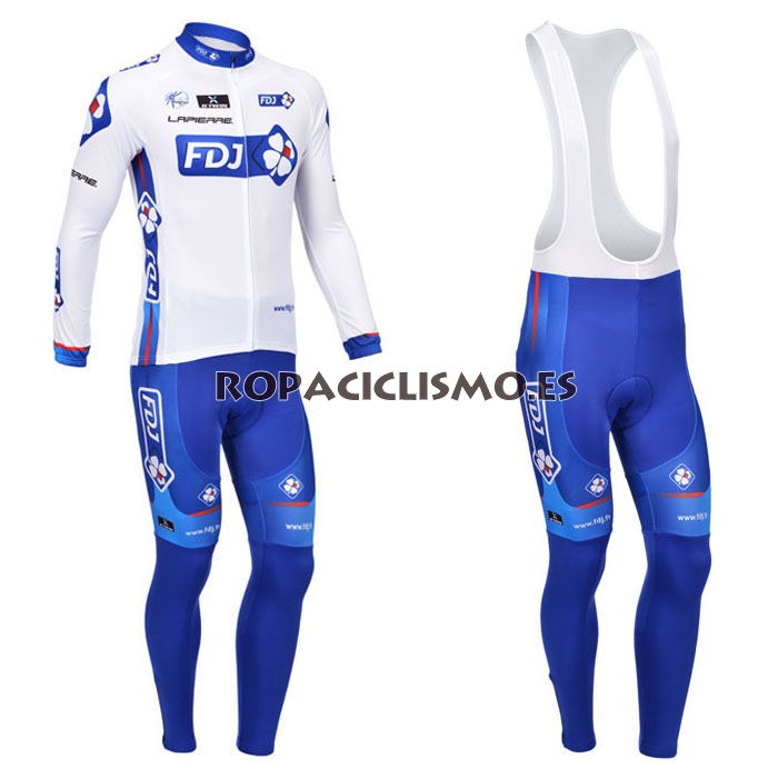 2013 Maillot FDJ tirantes mangas largas