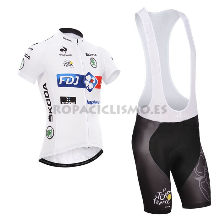 2014 Maillot FDJ tirantes mangas cortas