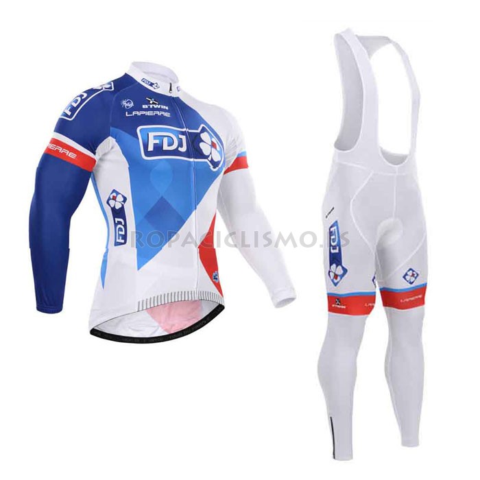 2015 Maillot FDJ tirantes mangas largas