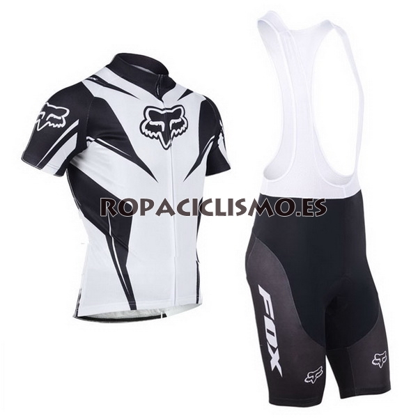 2013 Maillot Fox Negro Blanco Mangas Cortas Tirantes