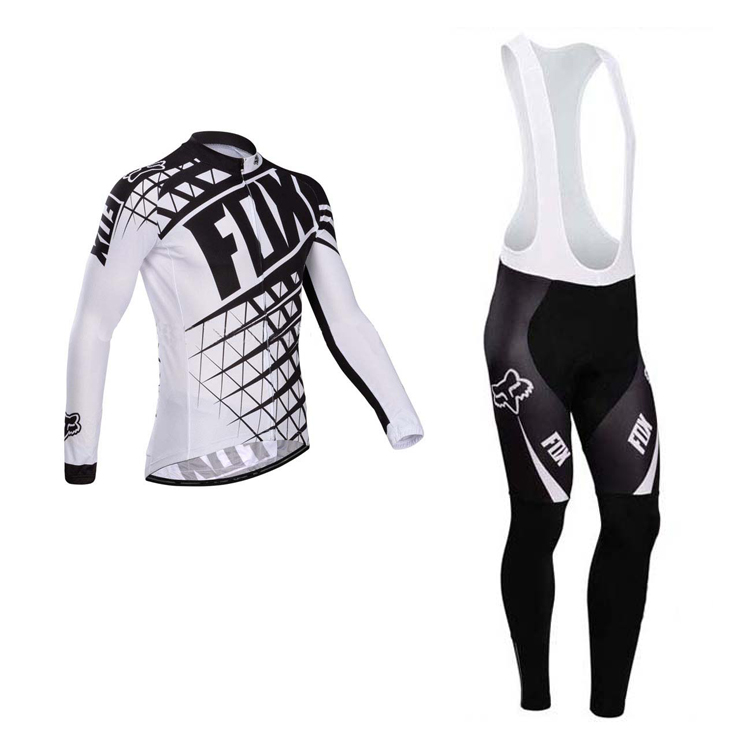 2014 Maillot Fox mangas largas tirantes Blanco