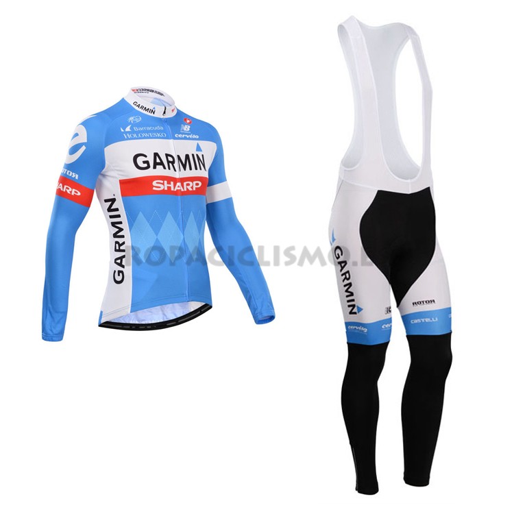 2014 Maillot Garmin tirantes mangas largas azul