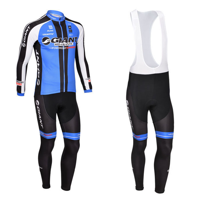 2013 Giant Maillot Azul Mangas Larga Tirantes