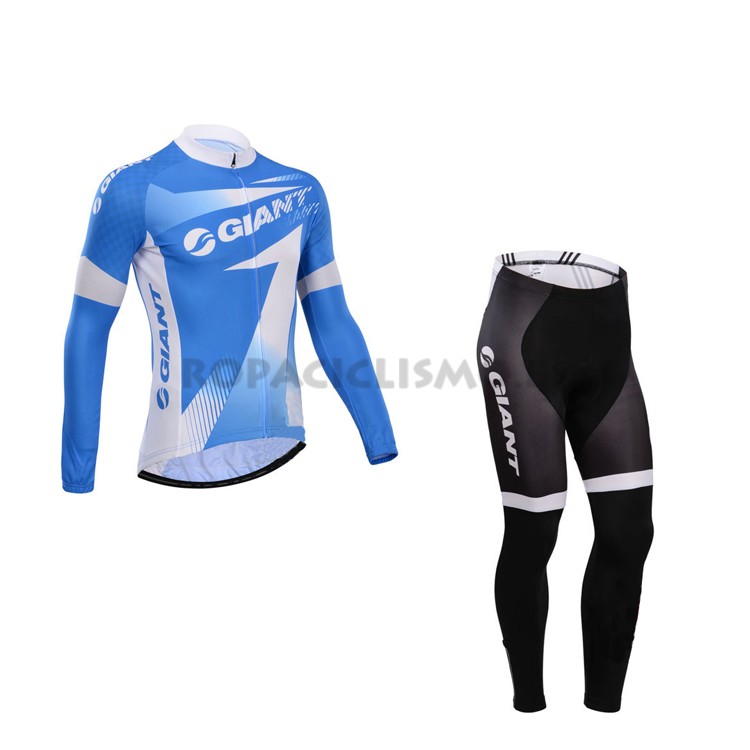 2014 Giant Maillot Mangas Largas azul