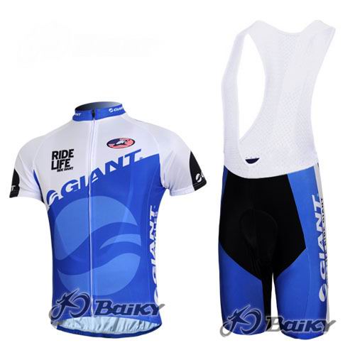 Maillot Giant Sram Azul Blanco mangas cortas Tirantes