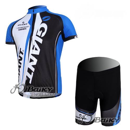 Maillot Giant Sram Azul Negro Mangas Cortas