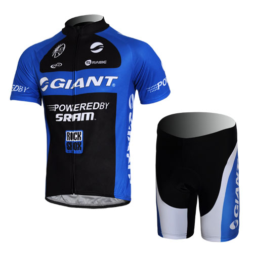 Maillot Giant Sram Negro Azul mangas cortas