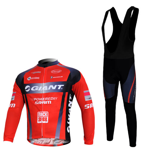 Maillot Giant Sram Rojo Mangas Larga Tirantes