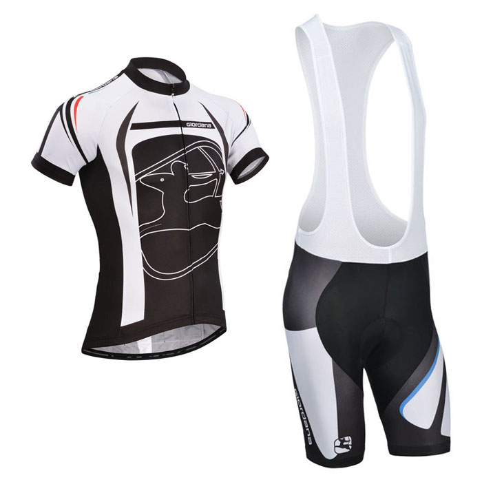 2014 Maillot Giordana Negro Tirantes Mangas Cortas