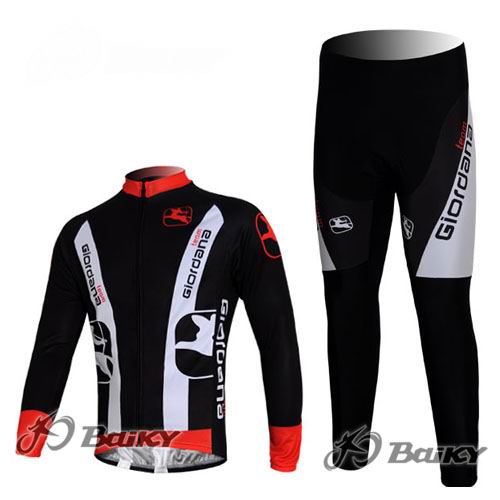 Maillot Giordana Negro Blanco Mangas Larga