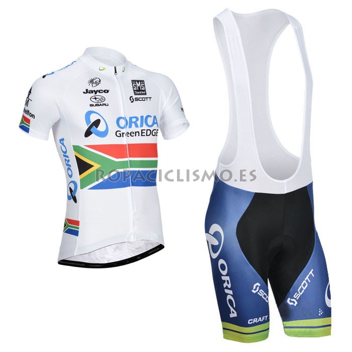 2014 Maillot GreenEDGE Blanco tirantes