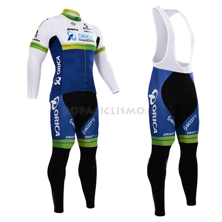 2015 Maillot GreenEDGE tirantes mangas largas azul