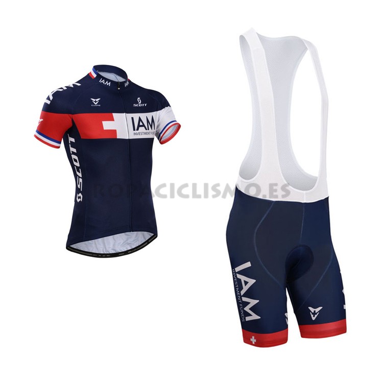 2014 Maillot IAM Mangas Cortas Tirantes