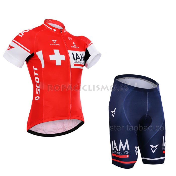 2015 Maillot IAM Mangas Cortas Rouge