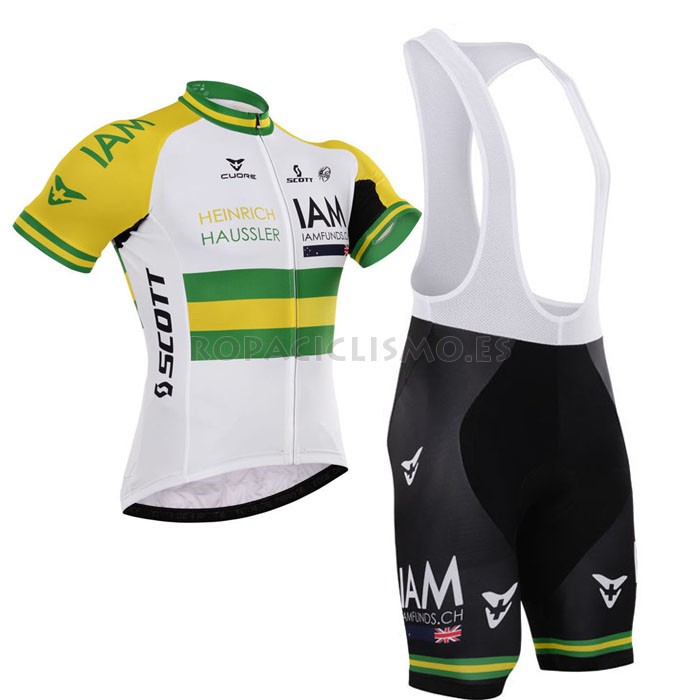 2015 Maillot IAM Mangas Cortas Tirantes Verde