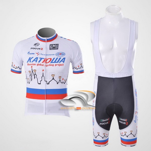 2010 Maillot katusha mangas cortas tirantes