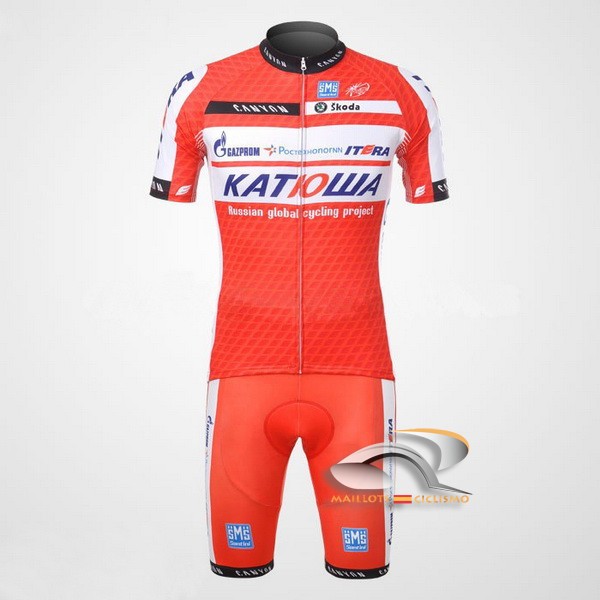 2012 Maillot katusha mangas cortas