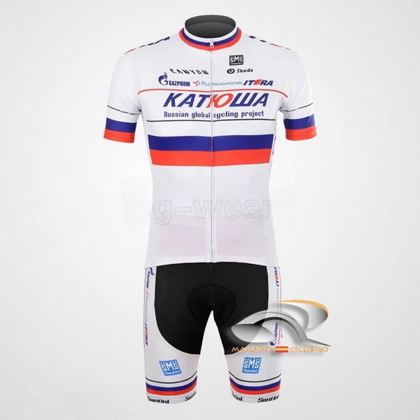 2012 Maillot katusha mangas cortas