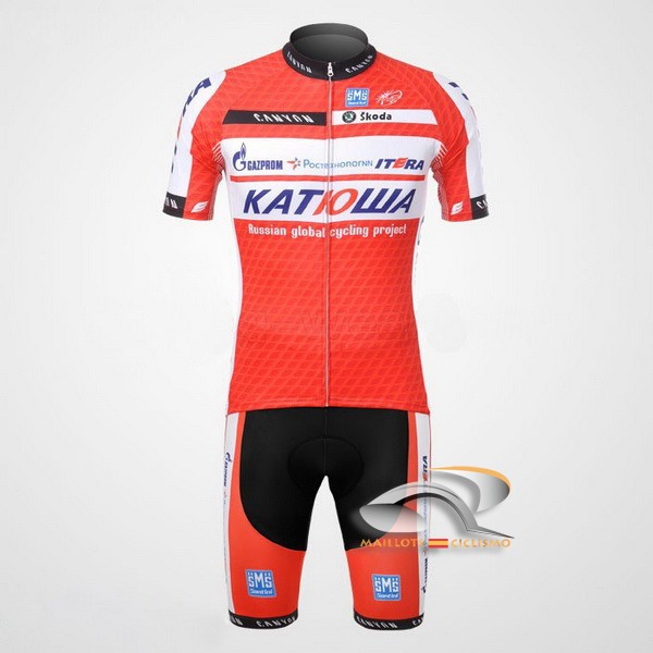 2012 Maillot katusha mangas cortas