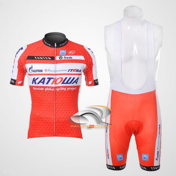 2012 Maillot katusha mangas cortas tirantes