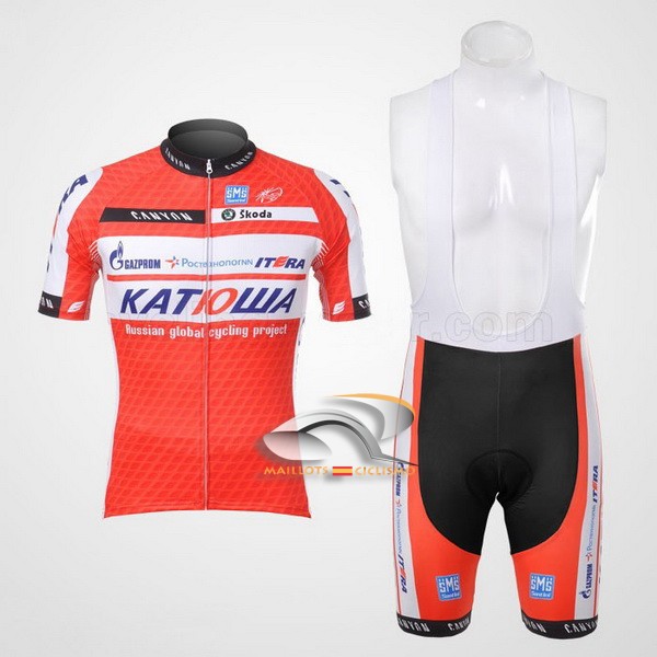 2012 Maillot katusha mangas cortas tirantes