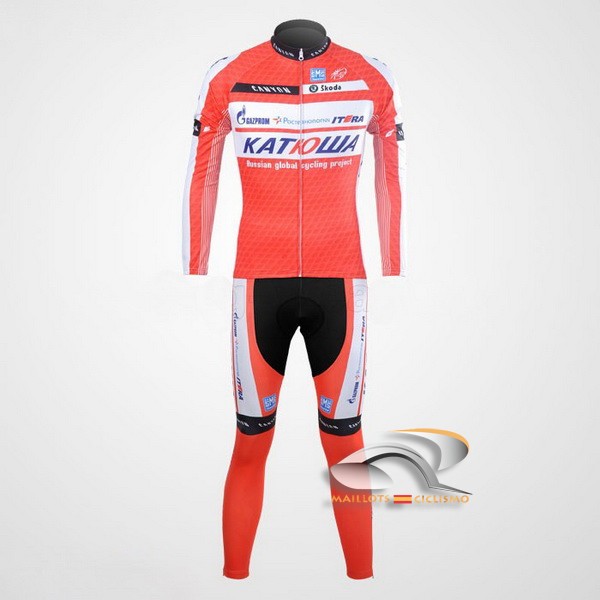 2012 Maillot katusha mangas largas