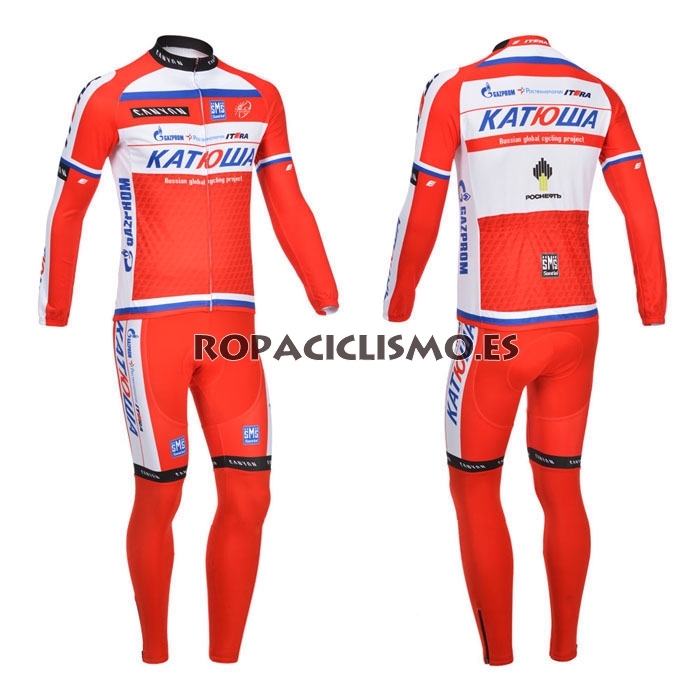 2013 Maillot Katusha mangas largas