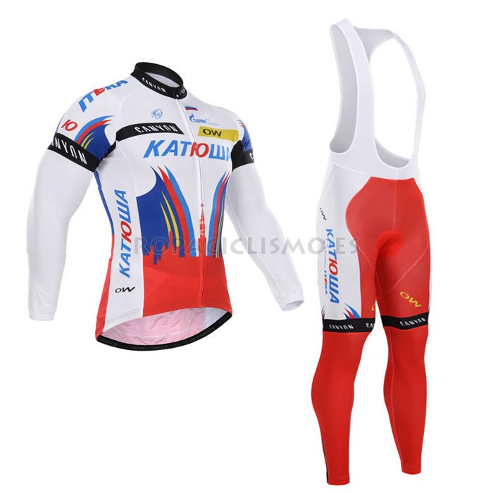 2015 Maillot Katusha tirantes mangas largas