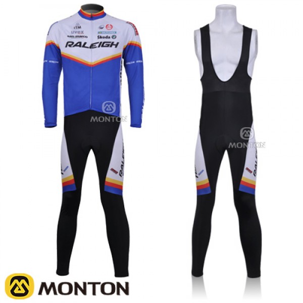 2011 Maillot raleigh azul mangas largas tirantes