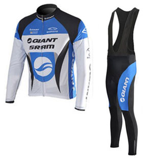 Maillot Giant Blanco Azul Mangas Largas Tirantes