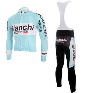 Maillot Bianchi Mangas Largas Tirantes Azul