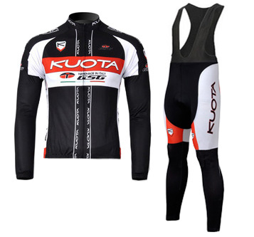 Kuota Maillot Negro Rojo Road mangas larga