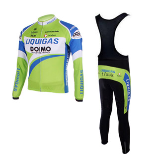 Maillot liquigas Verde Mangas Largas Tirantes