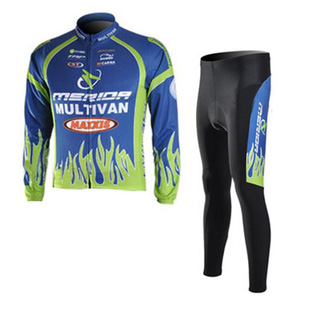 Maillot Merida verde Azul Mangas Largas