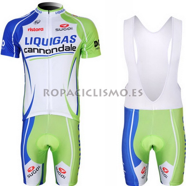 2013 Maillot liquigas mangas cortas tirantes vert