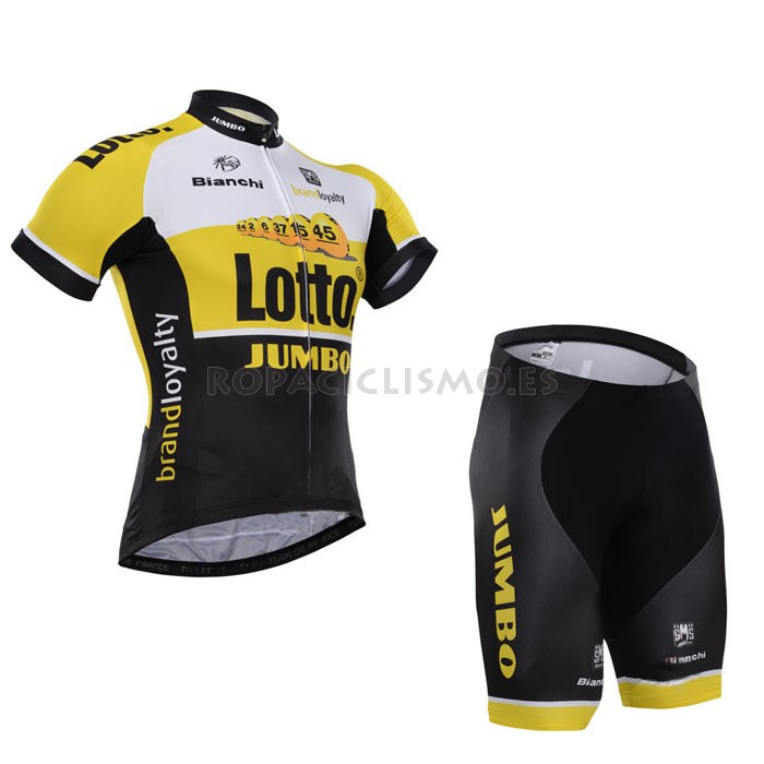 2015 Maillot Lotto mangas cortas Amarillo