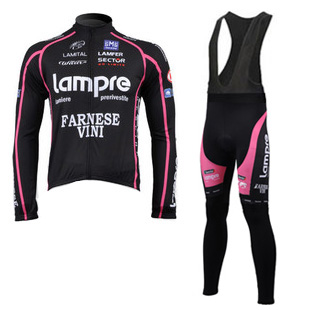 Maillot lampre mangas largas tirantes negro