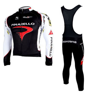 Maillot pinarello negro mangas largas tirantes