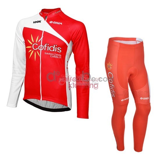 2013 Maillot Cofidis Mangas Largas rojo