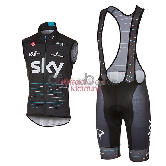 2017 Gilet Antivento Sky Mangas Cortas Azul Y Negro