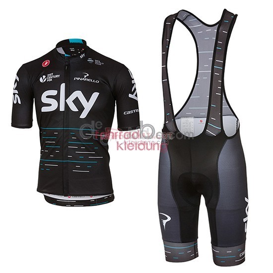 2017 Maillot Sky Mangas Cortas Azul Y Negro