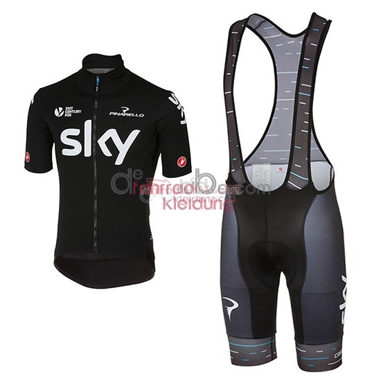 2017 Maillot Sky Mangas Cortas Negro