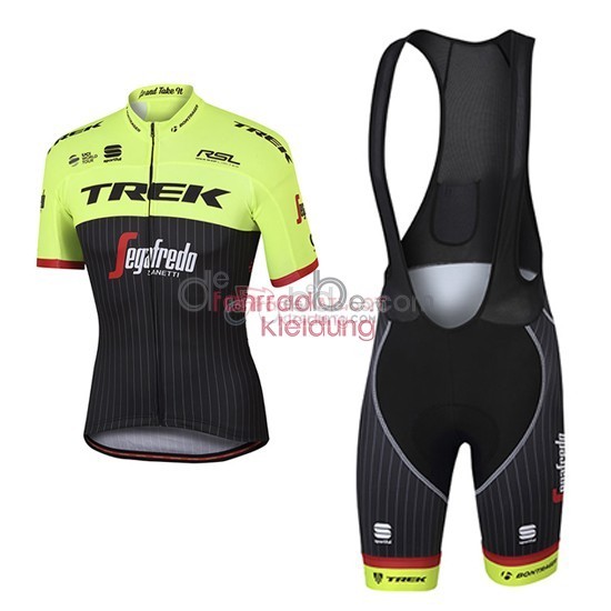 2017 Maillot Trek Segafredo Mangas Cortas Negro Y Verde