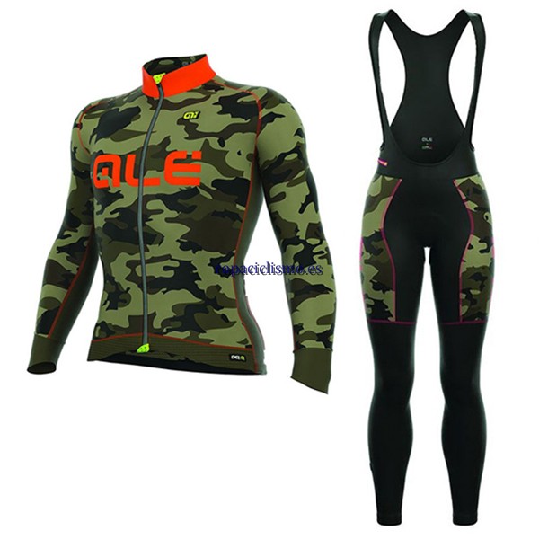 2017 Maillot ALE Camo Tirantes Mangas Largas naranja y negro