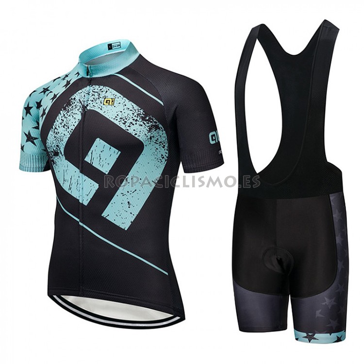 2018 Maillot ALE Tirantes Mangas Cortas Negro y Azul