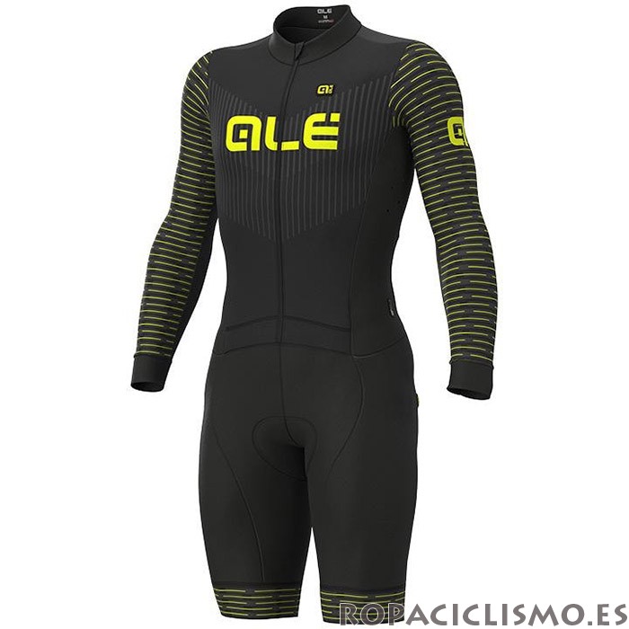 2020 Maillot ALE Tirantes Mangas Largas Amarillo(1)