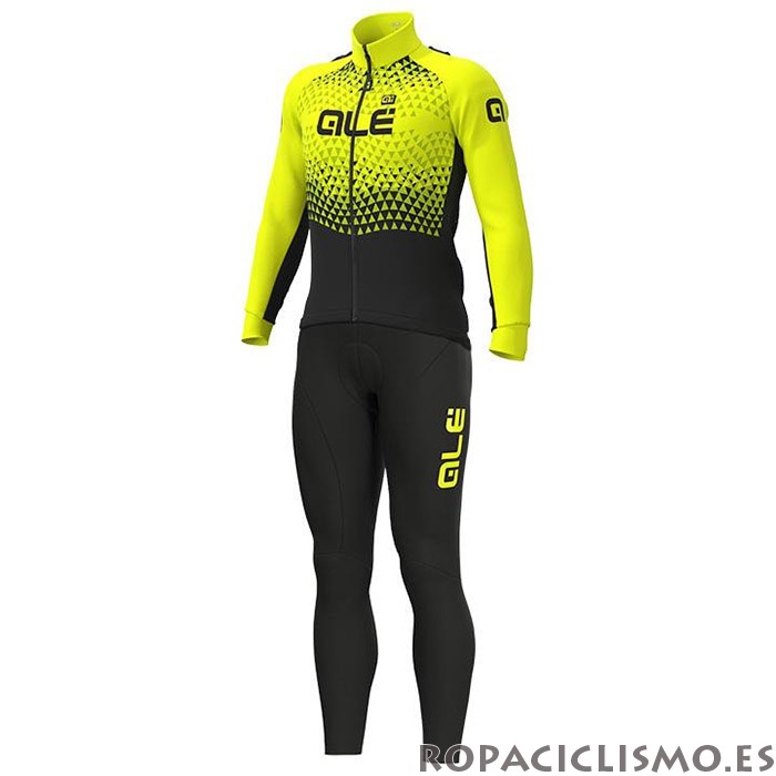 2020 Maillot ALE Tirantes Mangas Largas Amarillo