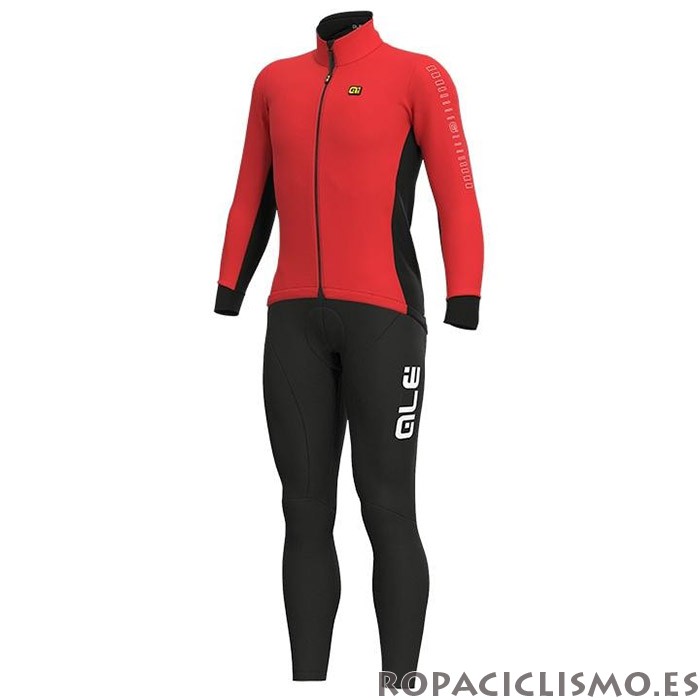 2020 Maillot ALE Tirantes Mangas Largas Rojo